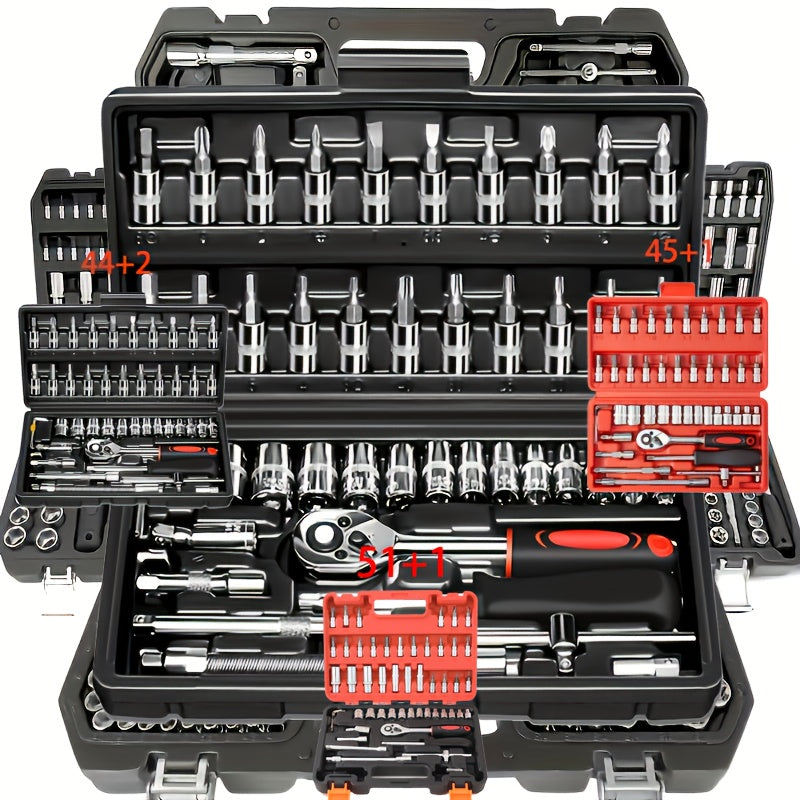 Highend Professional 5246pcs Tool Set Carbicycle Repair Machinery Set 14 Inch Drive Depth And Standard Wrench Set Racinggrade Auto Parts Repair Ratchet Wrench And Other Auto Repair Parts Tool Set